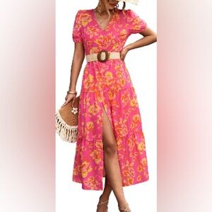 Deli.S Pink Midi Dress